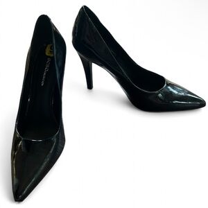 BCBGENERATION Black Patent Leather Pointed Toe Stiletto Pumps 4” Classic | 9